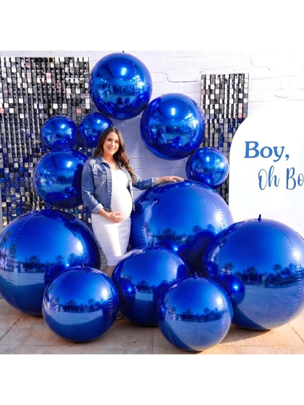 6 Pcs Jumbo Metallic Foil Mirror Balloons for Disco Party Decor - 10" to 70